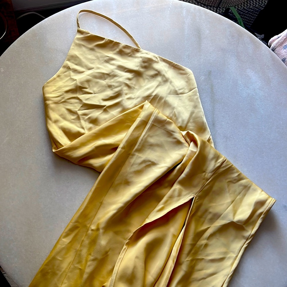 Yellow Commense silky dress size L